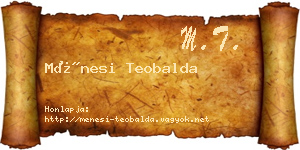 Ménesi Teobalda névjegykártya